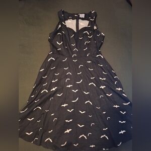 Black Bat Print Dress